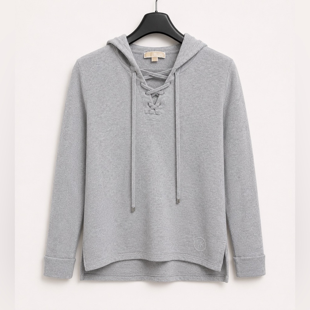 Michael Kors Hooded Light Gray Knit Sweater